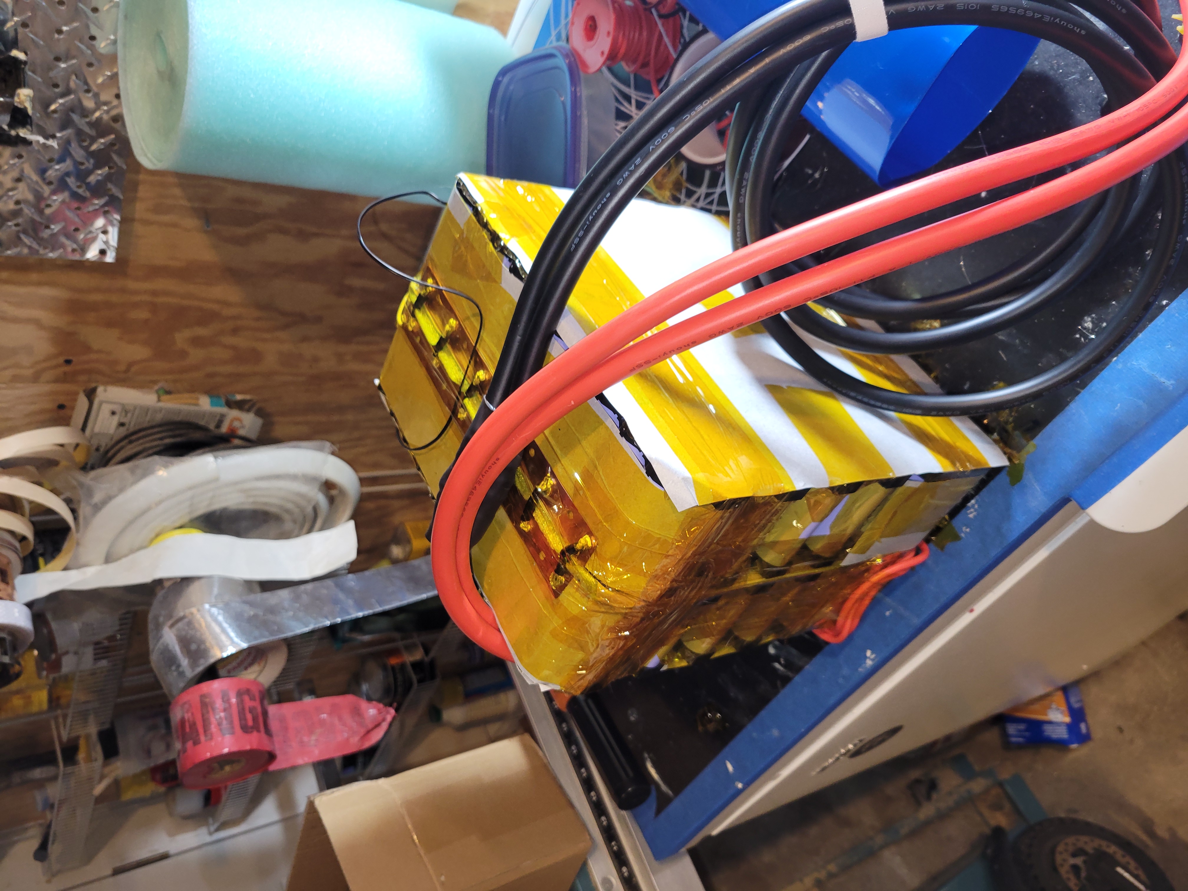 The nearly finished battery pack